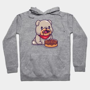 Cute Bulldog Eating Cake Hoodie